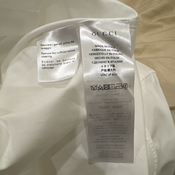 Gucci Mens White French Cuffs Dress Shirt - Picture 7 of 8